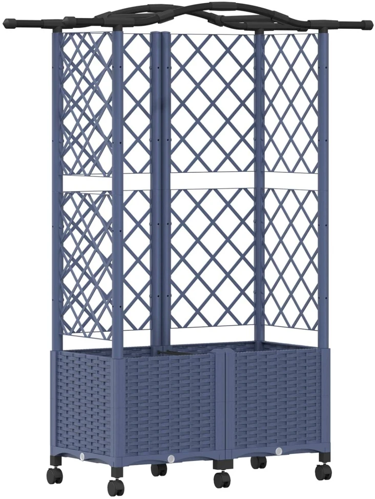 Pakeltas lovas su trelėmis ir stogu Pilka 122 x 40 x 144 cm PP