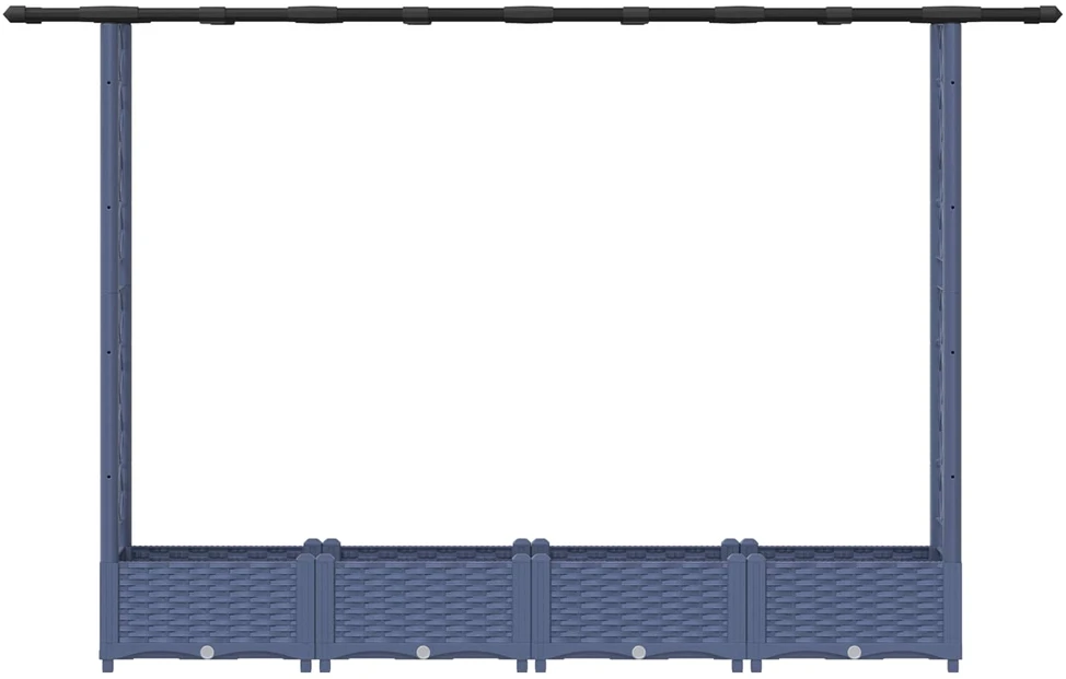 Pakeltas lovas su trelėmis ir stogu Pilka 203 x 40 x 121 cm PP