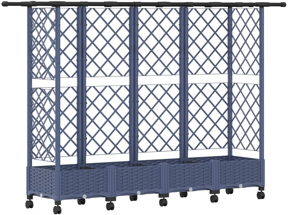 Pakeltas lovas su trelėmis ir stogu Pilka 202,5 x 40 x 127 cm