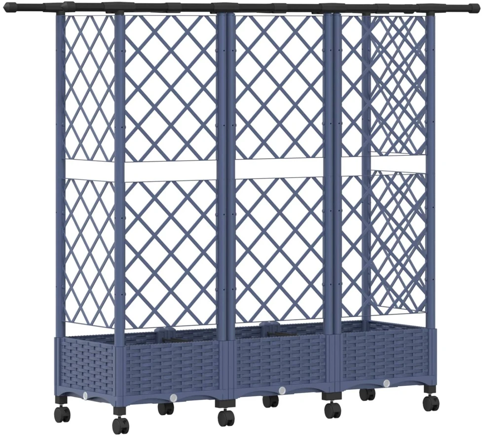 Pakeltas lovas su trelėmis ir stogu Pilka 164 x 40 x 127 cm PP