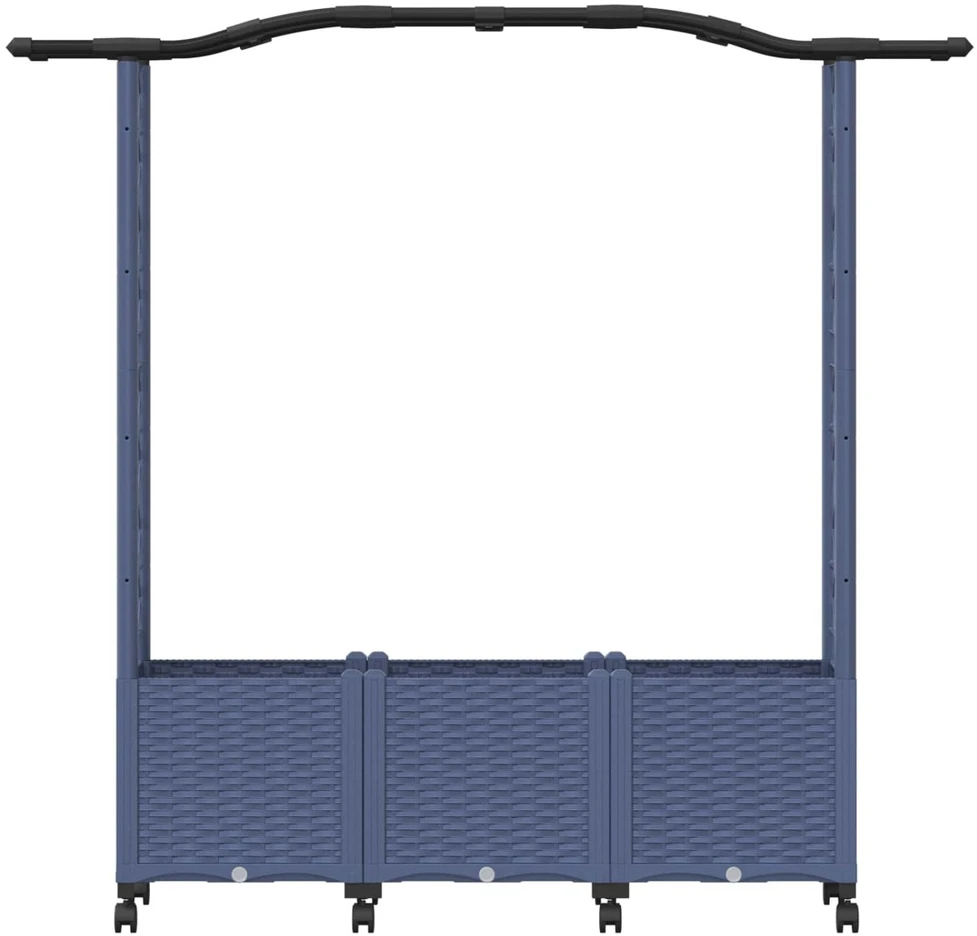 Pakeltas lovas su trelėmis ir stogu Pilka 164 x 40 x 144 cm PP