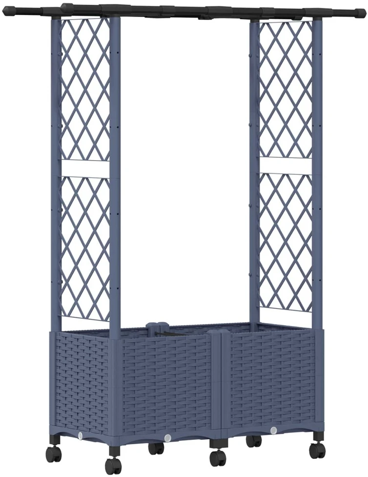 Pakeltas lovas su trelėmis ir stogu Pilka 124,5 x 40 x 142 cm
