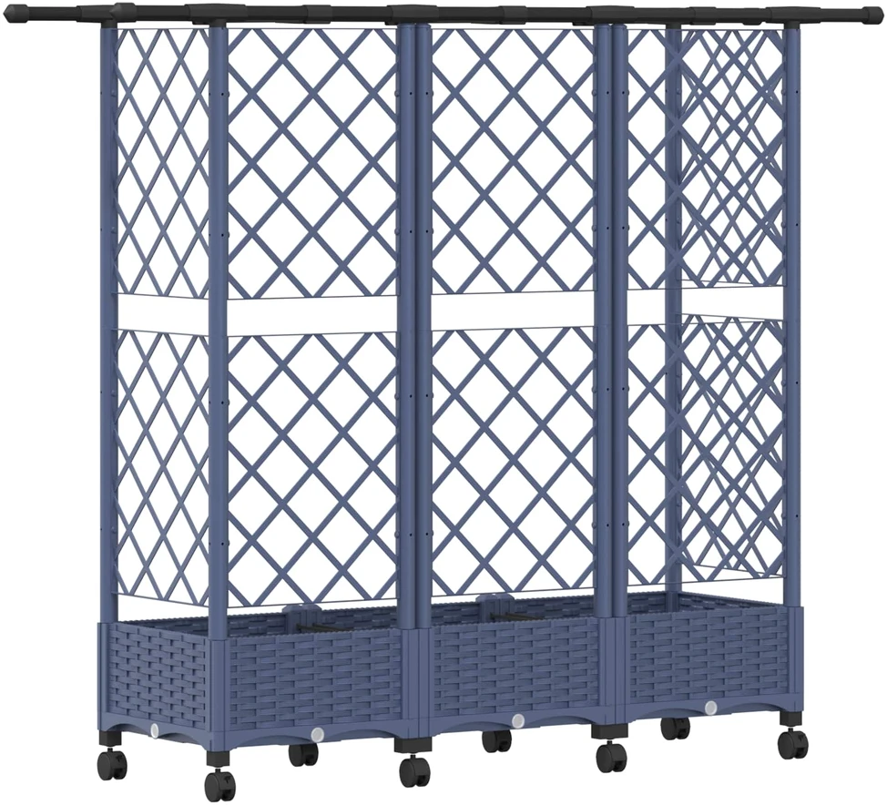 Pakeltas lovas su trelėmis ir stogu Pilka 164 x 40 x 127 cm PP