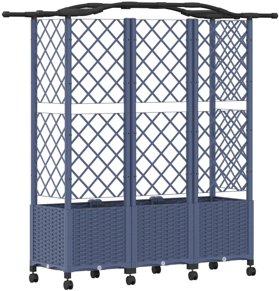 Pakeltas lovas su trelėmis ir stogu Pilka 163 x 40 x 144 cm PP