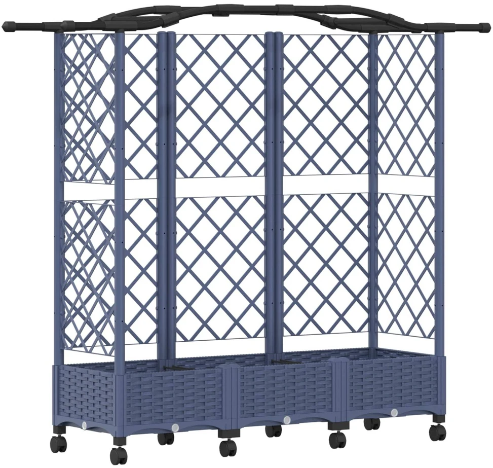 Pakeltas lovas su trelėmis ir stogu Pilka 163 x 40 x 129 cm PP
