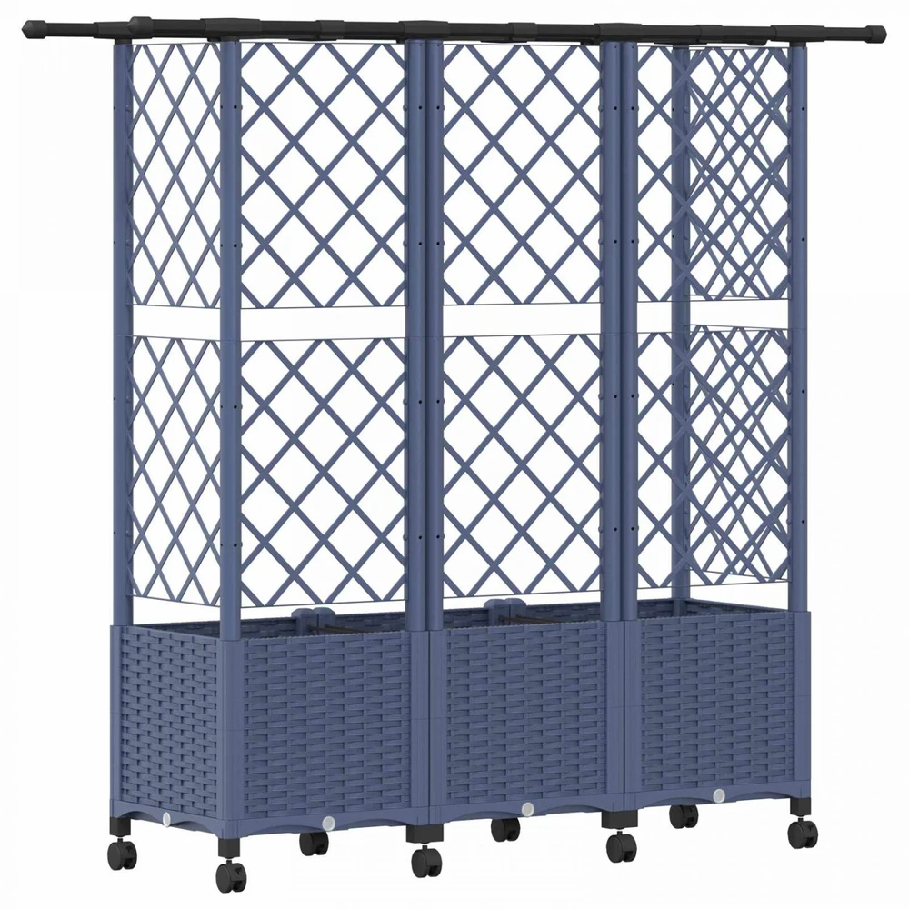 Pakeltas lovas su trelėmis ir stogu Pilka 163,5 x 40 x 142 cm