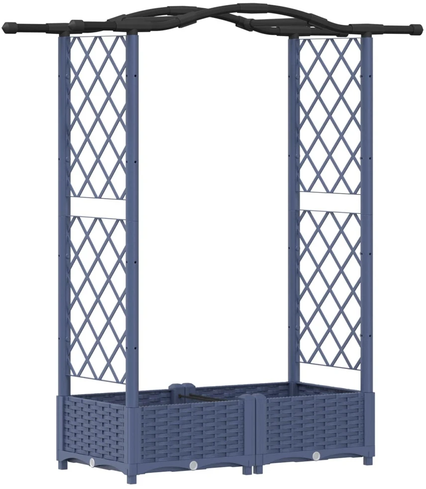 Pakeltas lovas su trelėmis ir stogu Pilka 124 x 40 x 123 cm PP