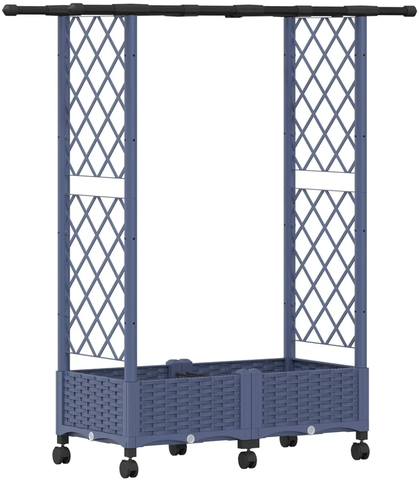 Pakeltas lovas su trelėmis ir stogu Pilka 122,5 x 40 x 127 cm