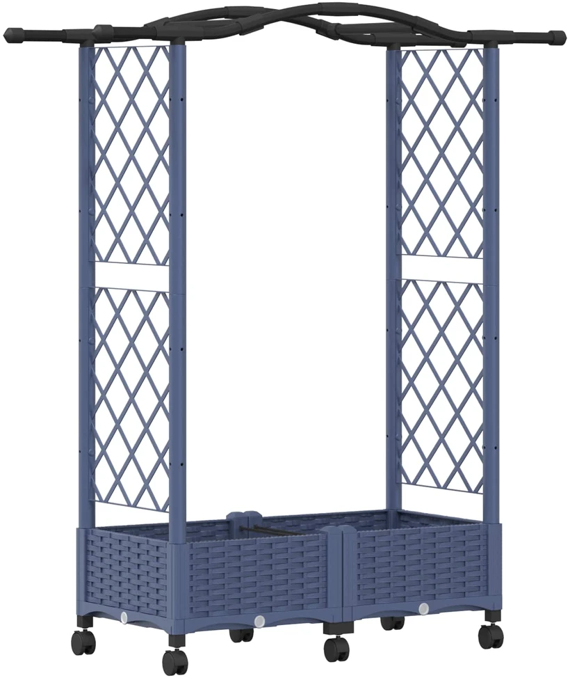 Pakeltas lovas su trelėmis ir stogu Pilka 124 x 40 x 129 cm PP