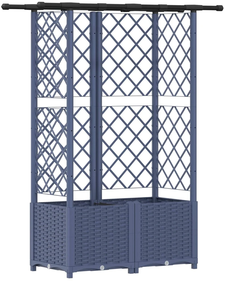 Pakeltas lovas su trelėmis ir stogu Pilka 124,5 x 40 x 136 cm