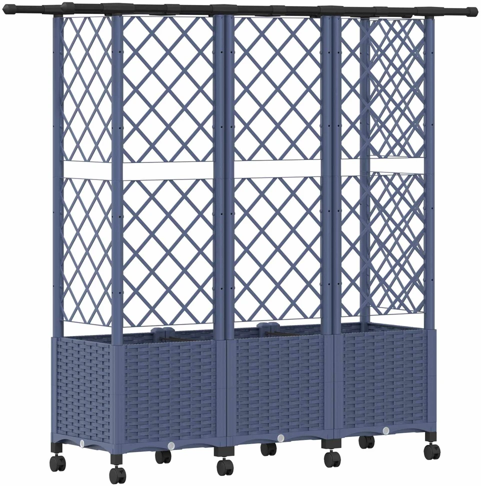 Pakeltas lovas su trelėmis ir stogu Pilka 163,5 x 40 x 142 cm