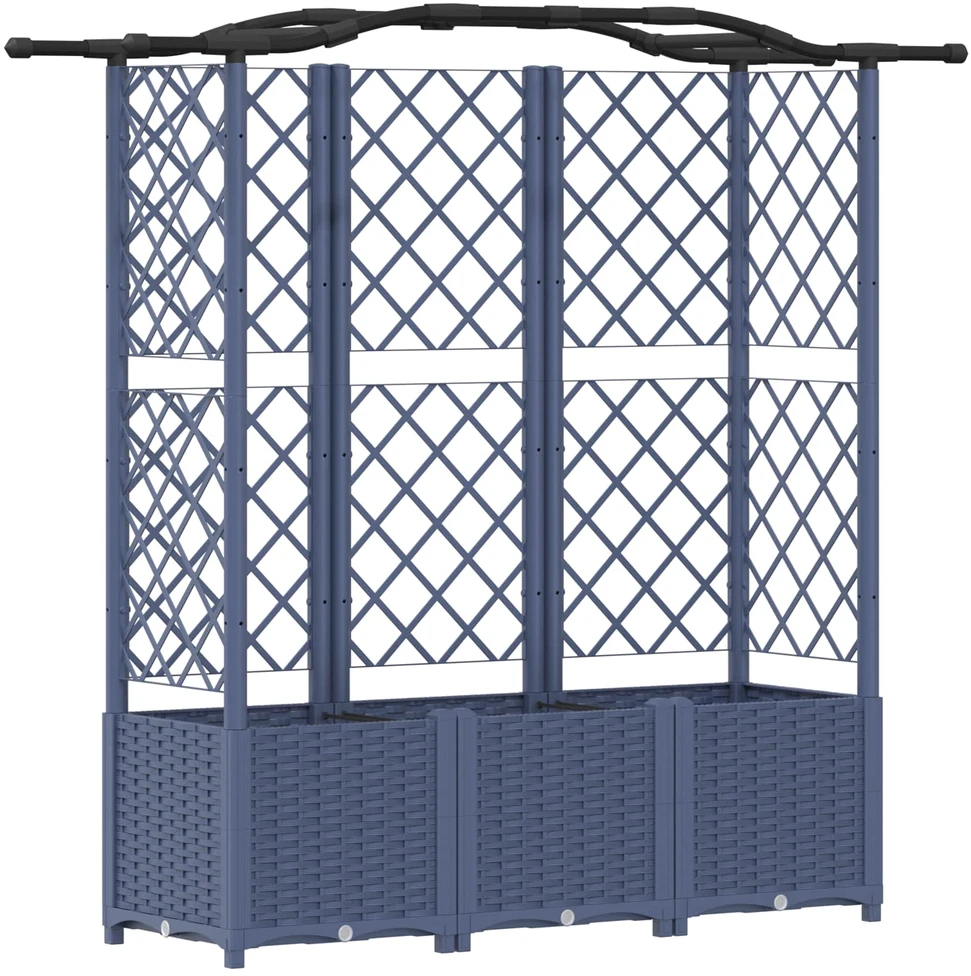 Pakeltas lovas su trelėmis ir stogu Pilka 163 x 40 x 138 cm PP