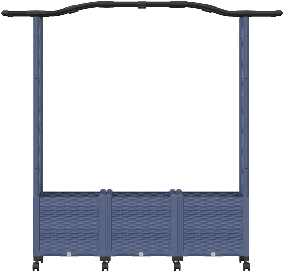 Pakeltas lovas su trelėmis ir stogu Pilka 164 x 40 x 144 cm PP