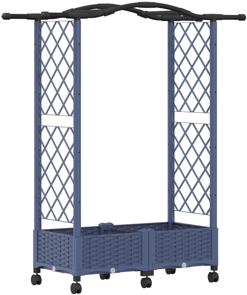 Pakeltas lovas su trelėmis ir stogu Pilka 124 x 40 x 129 cm PP
