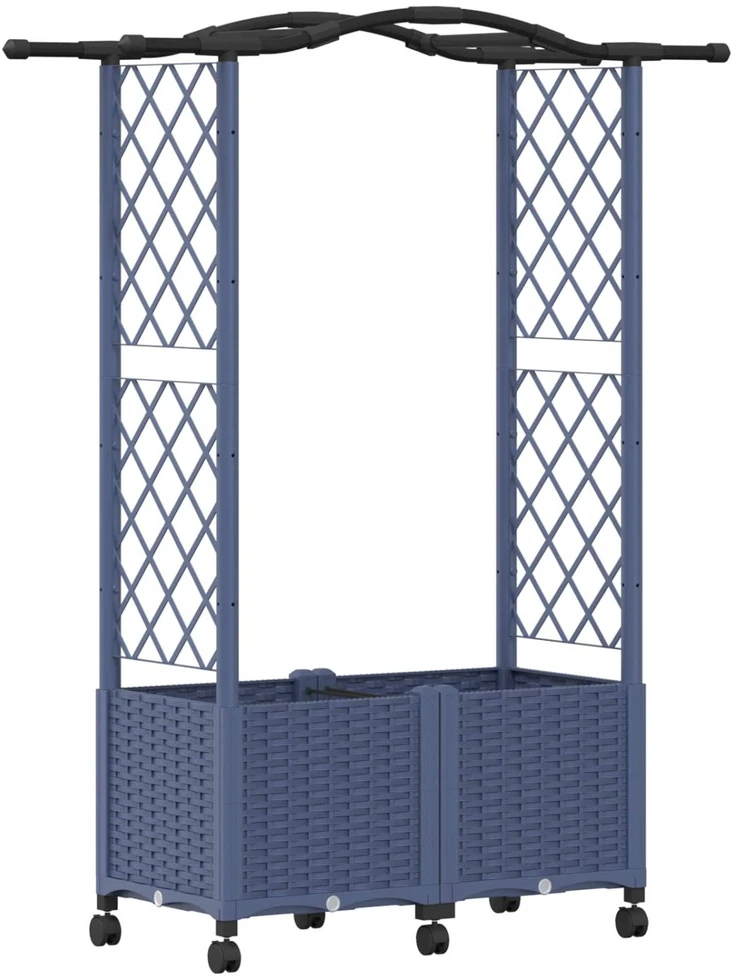 Pakeltas lovas su trelėmis ir stogu Pilka 125 x 40 x 144 cm PP