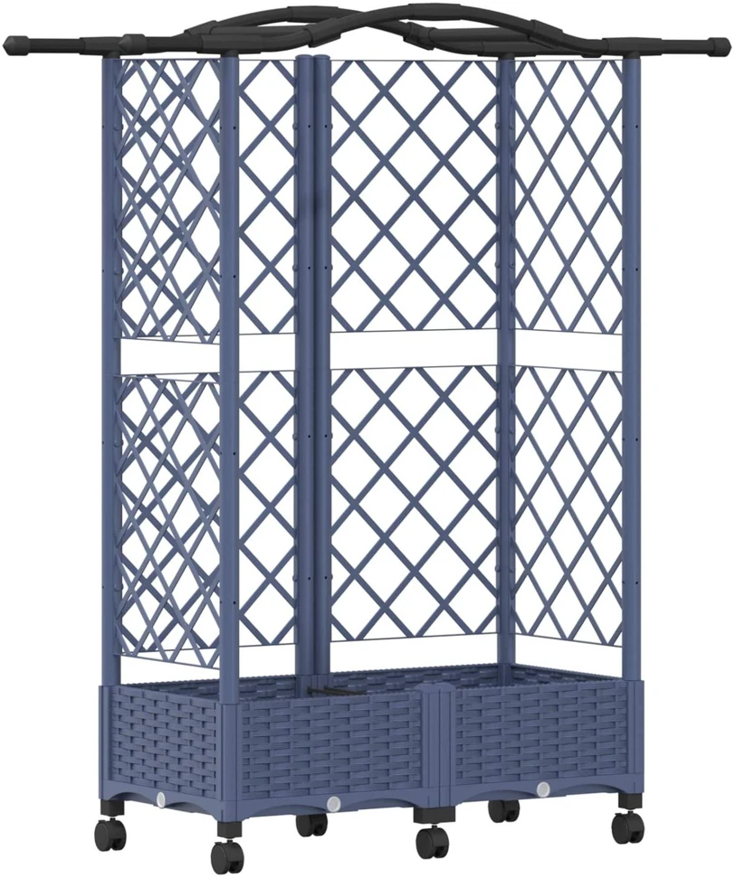 Pakeltas lovas su trelėmis ir stogu Pilka 124 x 40 x 129 cm PP