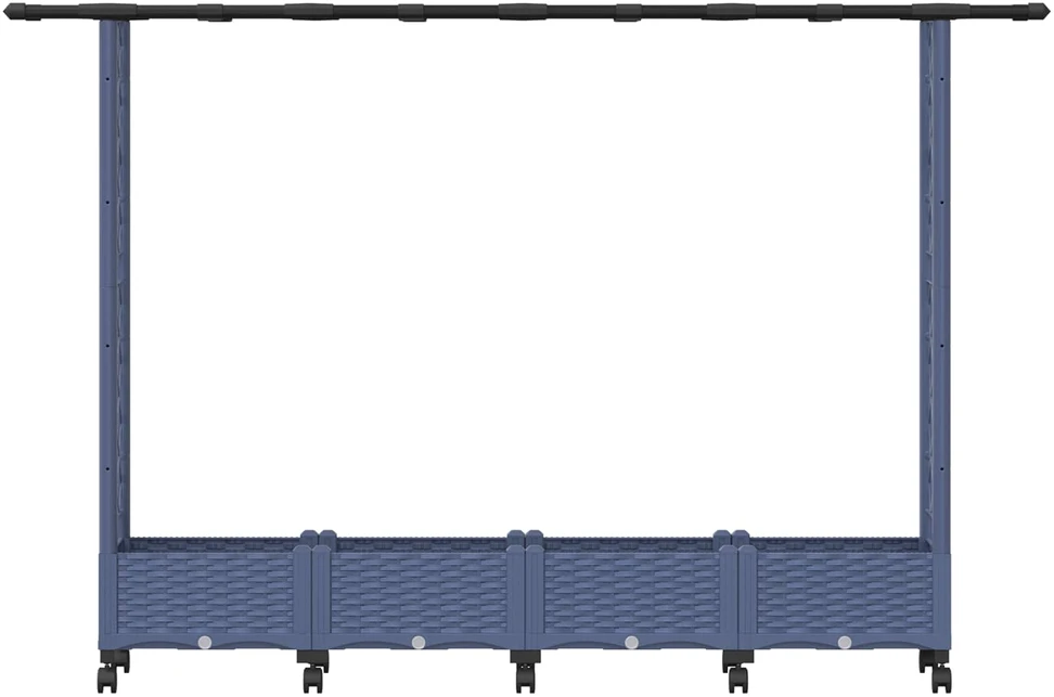 Pakeltas lovas su trelėmis ir stogu Pilka 203 x 40 x 127 cm PP
