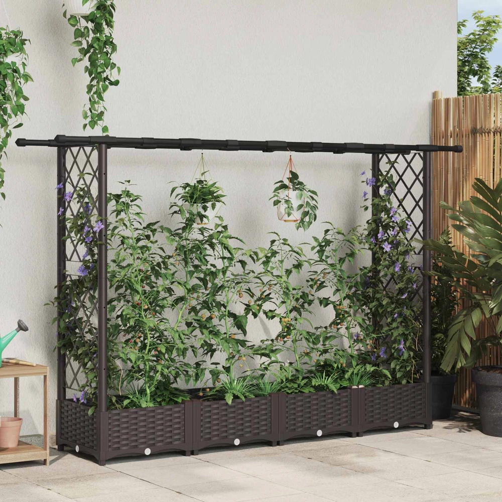 Pakeltas lovas su trelėmis ir stogu Ruda 203 x 40 x 121 cm PP