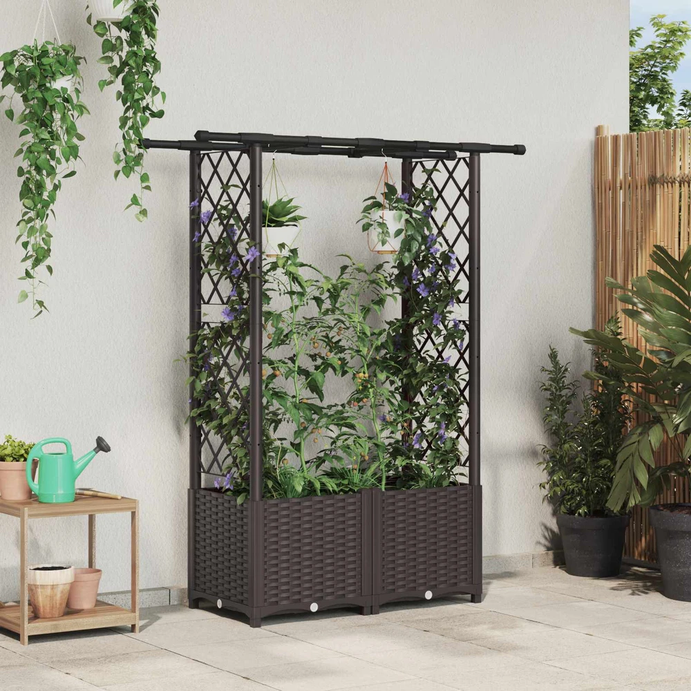 Pakeltas lovas su trelėmis ir stogu Ruda 124,5 x 40 x 136 cm PP