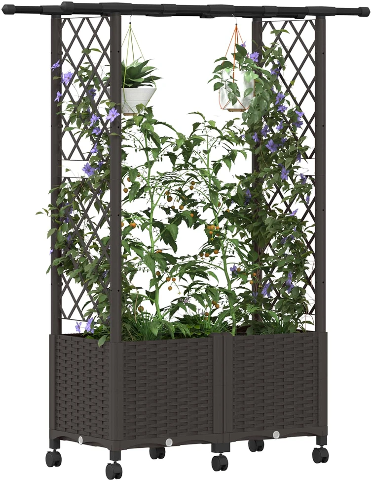 Pakeltas lovas su trelėmis ir stogu Ruda 124,5 x 40 x 142 cm PP