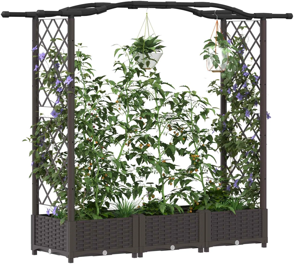 Pakeltas lovas su trelėmis ir stogu Ruda 169 x 40 x 123 cm PP