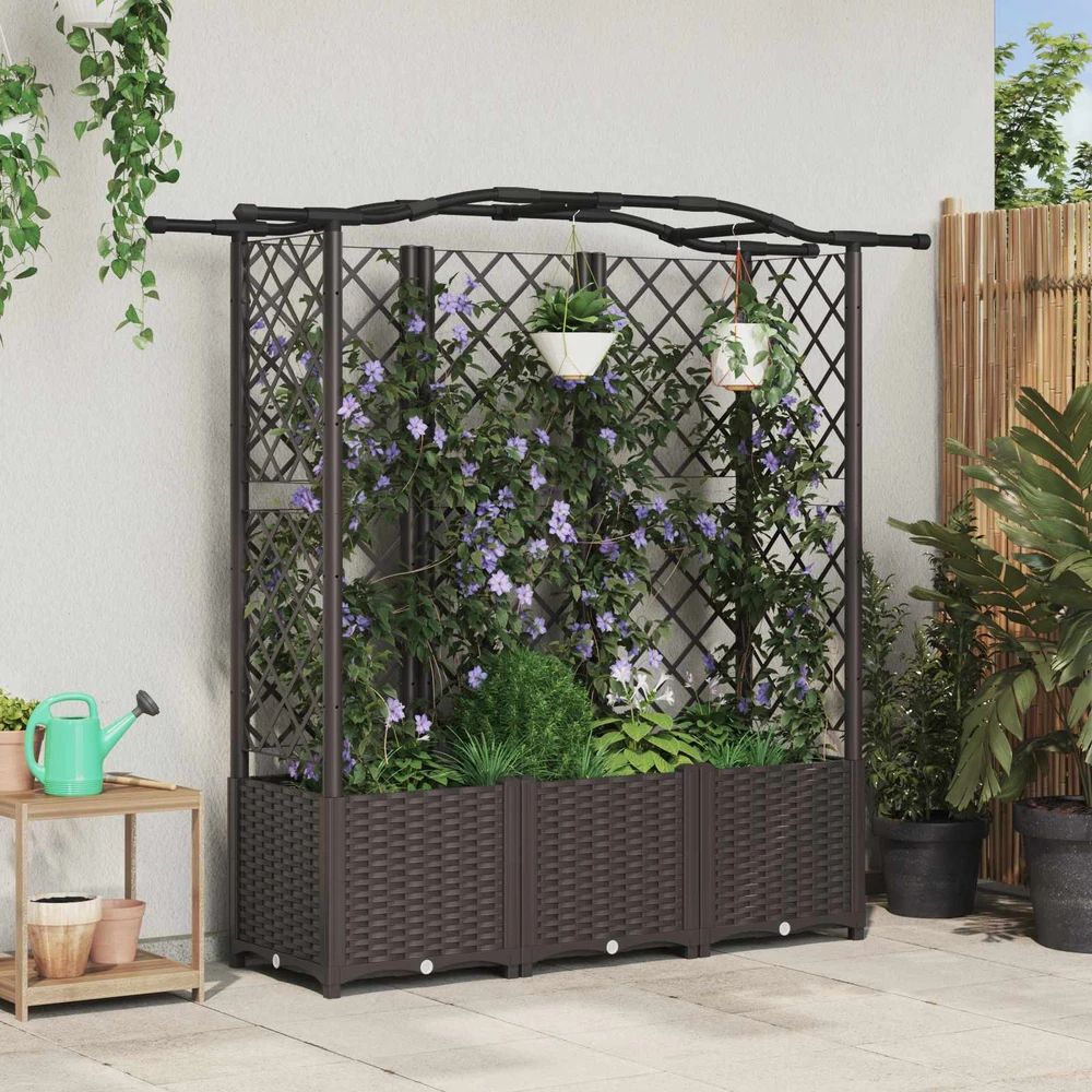 Pakeltas lovas su trelėmis ir stogu Ruda 163 x 40 x 138 cm PP
