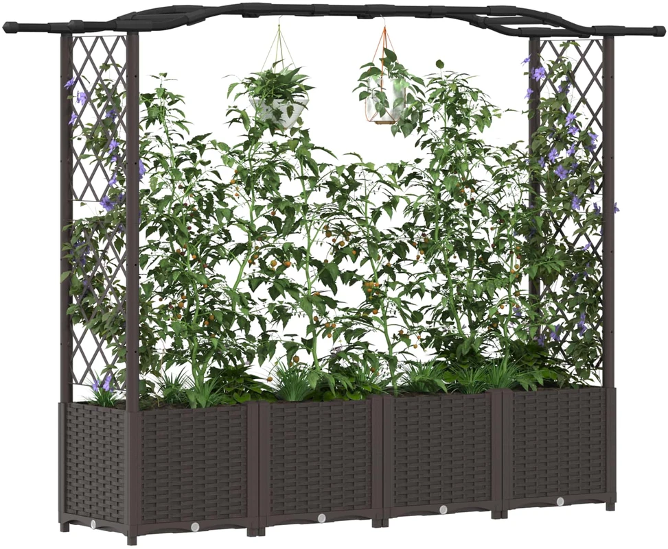 Pakeltas lovas su trelėmis ir stogu Ruda 204 x 40 x 138 cm PP