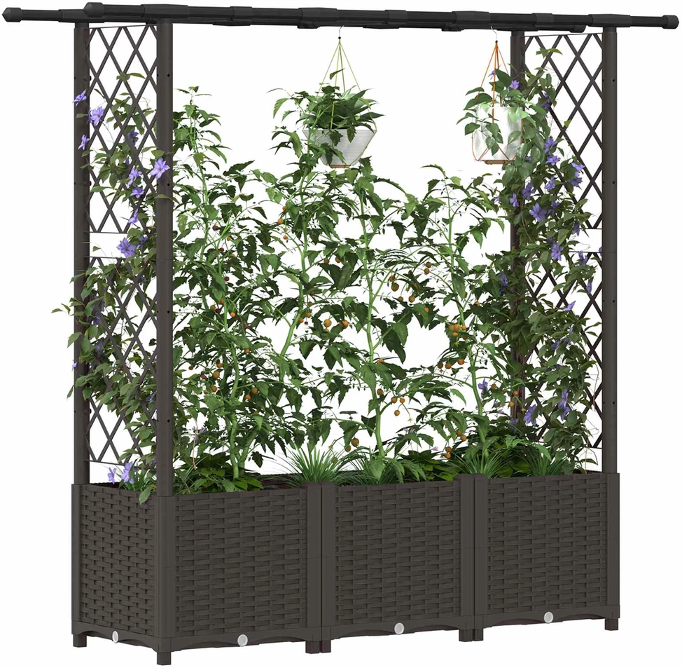 Pakeltas lovas su trelėmis ir stogu Ruda 162,5 x 40 x 136 cm PP