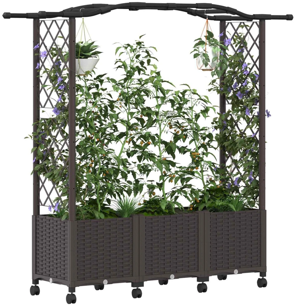 Pakeltas lovas su trelėmis ir stogu Ruda 164 x 40 x 144 cm PP