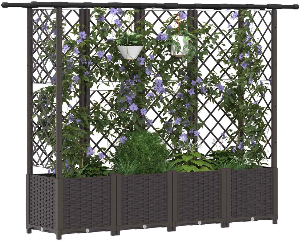 Pakeltas lovas su trelėmis ir stogu Ruda 202 x 40 x 136 cm PP