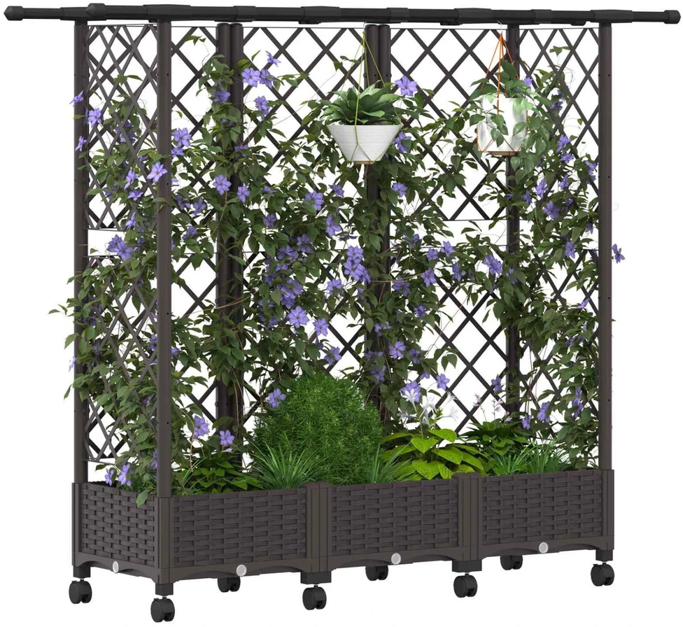 Pakeltas lovas su trelėmis ir stogu Ruda 164 x 40 x 127 cm PP