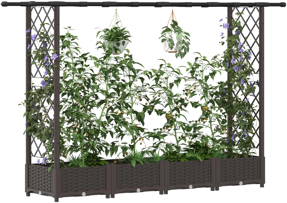 Pakeltas lovas su trelėmis ir stogu Ruda 203 x 40 x 121 cm PP