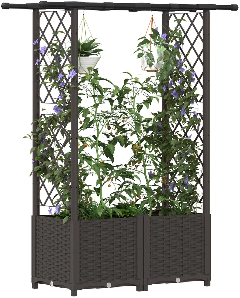 Pakeltas lovas su trelėmis ir stogu Ruda 124,5 x 40 x 136 cm PP