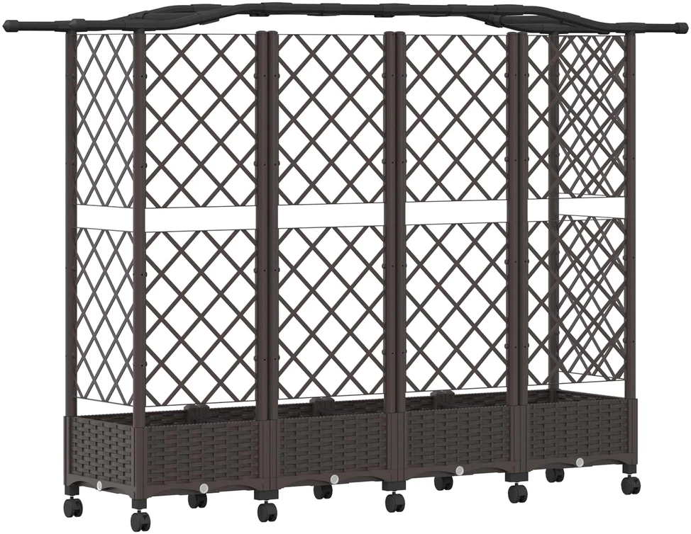 Pakeltas lovas su trelėmis ir stogu Ruda 203,5 x 40 x 129 cm PP