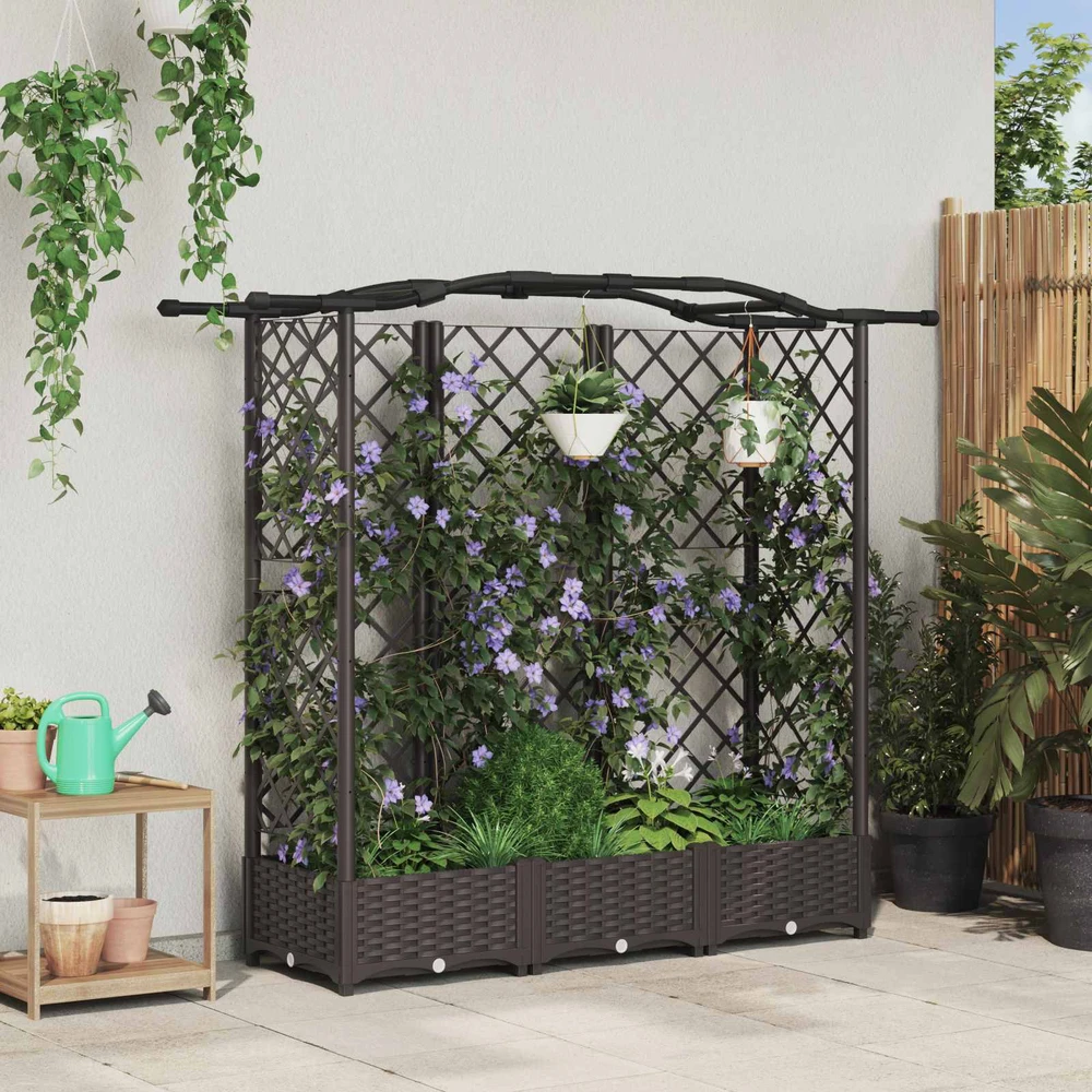 Pakeltas lovas su trelėmis ir stogu Ruda 163 x 40 x 123 cm PP