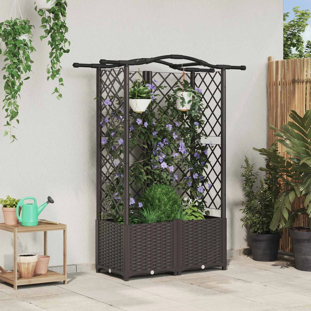 Pakeltas lovas su trelėmis ir stogu Ruda 122 x 40 x 138 cm PP