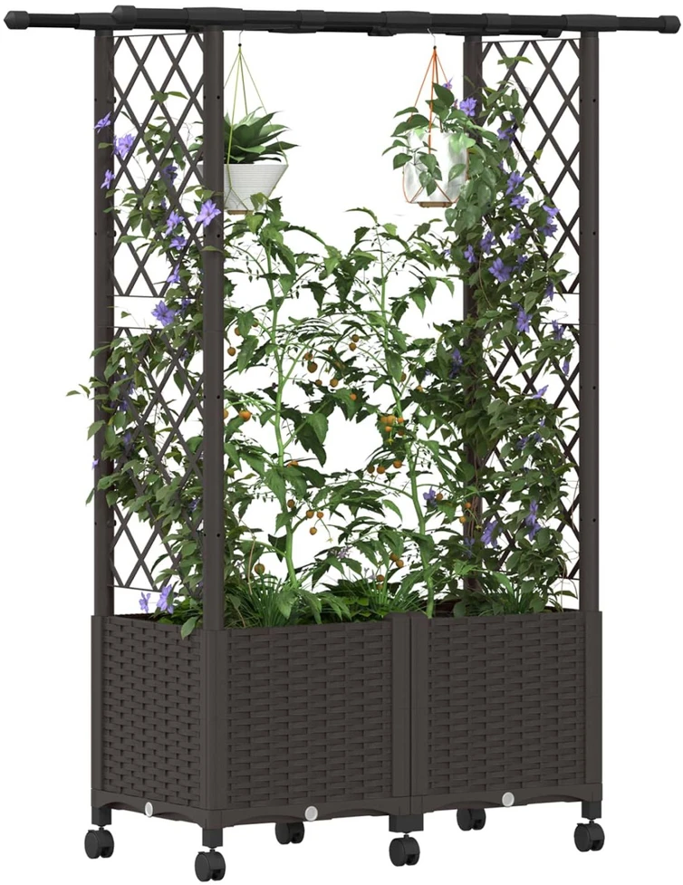 Pakeltas lovas su trelėmis ir stogu Ruda 124,5 x 40 x 142 cm PP