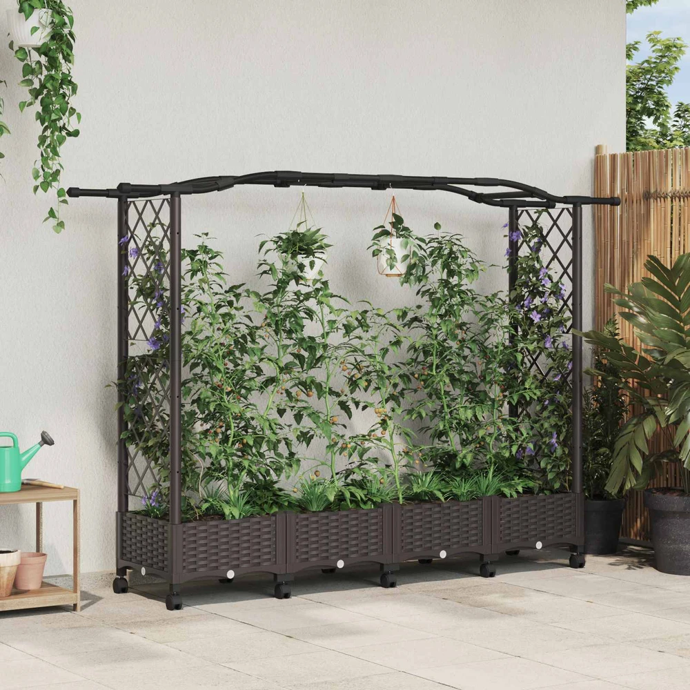 Pakeltas lovas su trelėmis ir stogu Ruda 207 x 40 x 129 cm PP