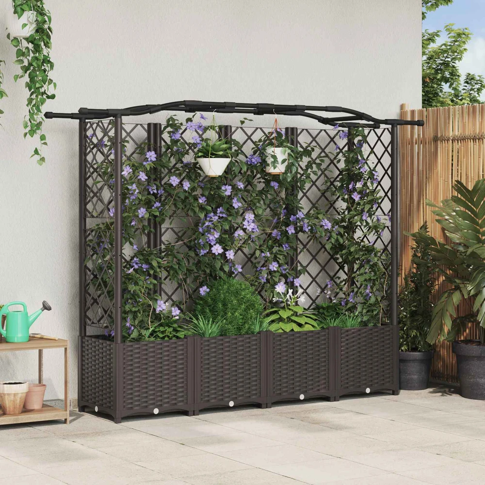 Pakeltas lovas su trelėmis ir stogu Ruda 204 x 40 x 138 cm PP