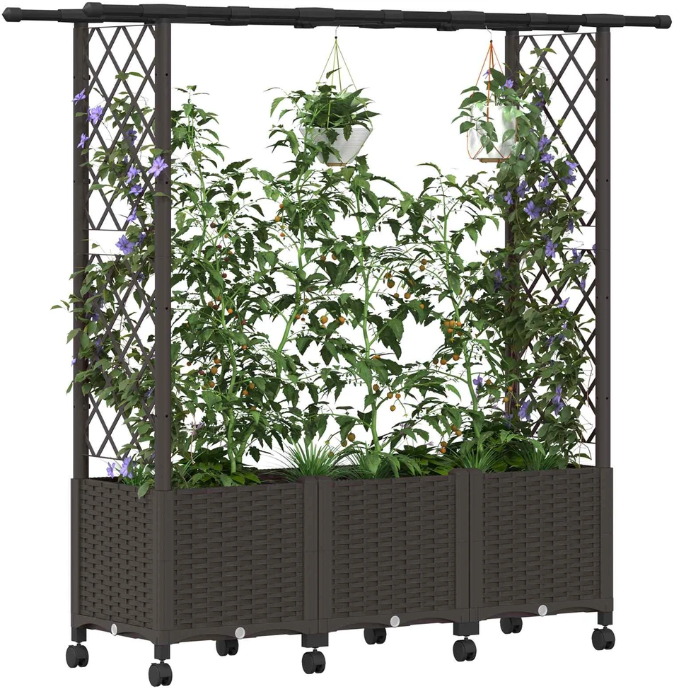 Pakeltas lovas su trelėmis ir stogu Ruda 162,5 x 40 x 142 cm PP
