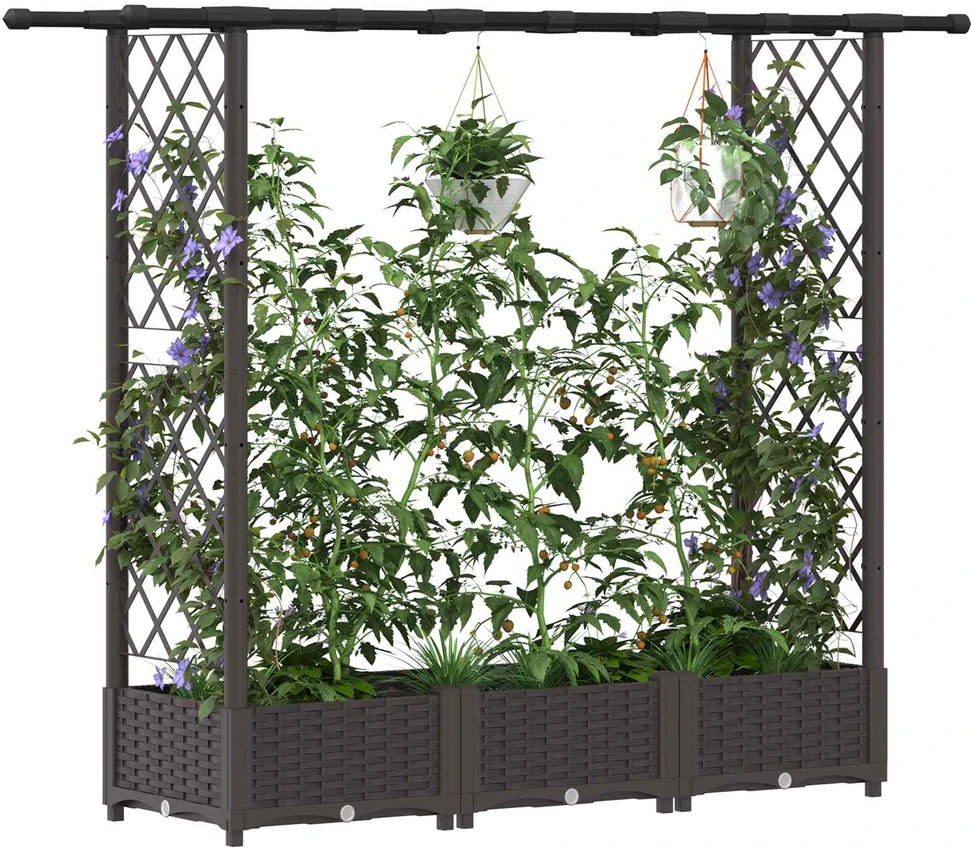 Pakeltas lovas su trelėmis ir stogu Ruda 164 x 40 x 121 cm PP