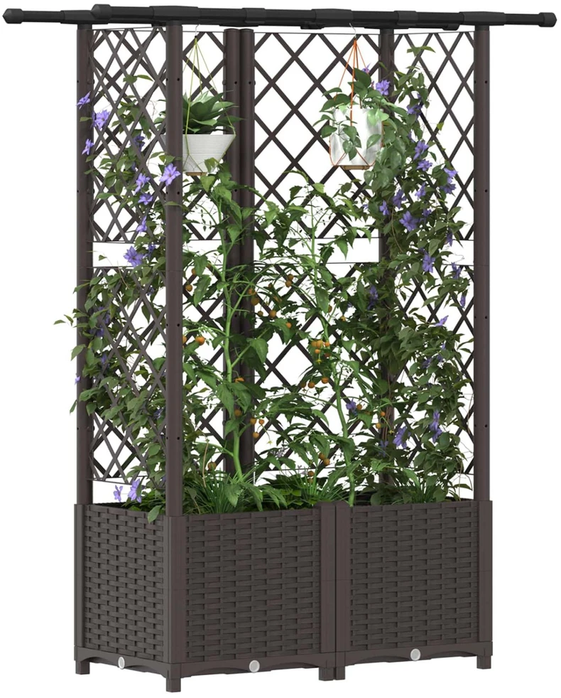 Pakeltas lovas su trelėmis ir stogu Ruda 124,5 x 40 x 136 cm PP