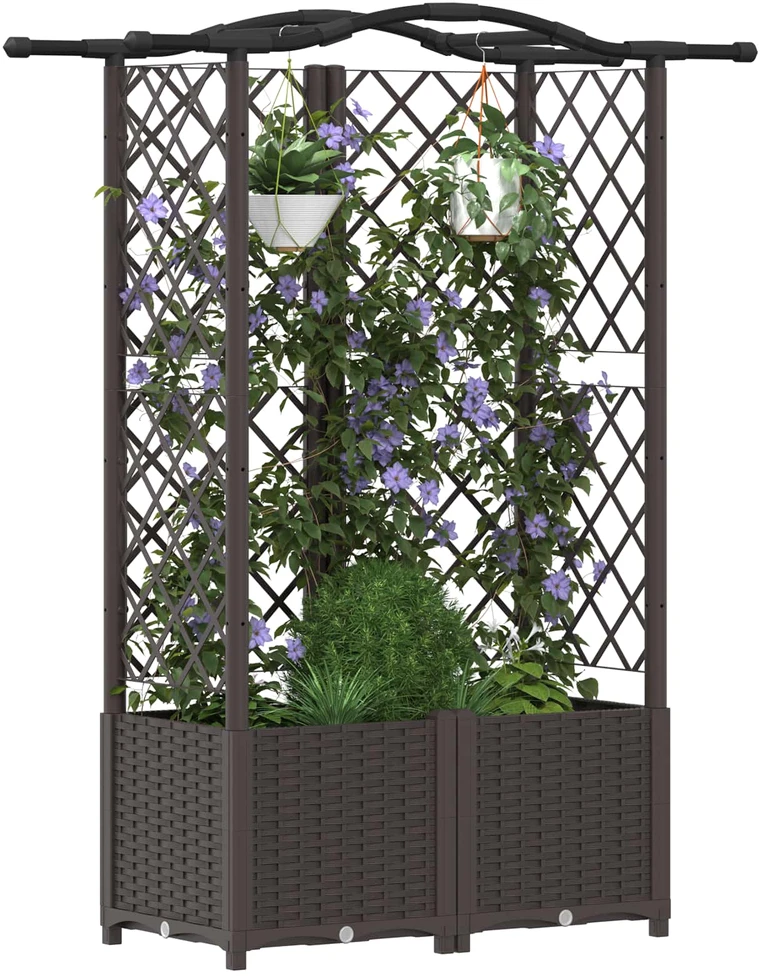 Pakeltas lovas su trelėmis ir stogu Ruda 122 x 40 x 138 cm PP