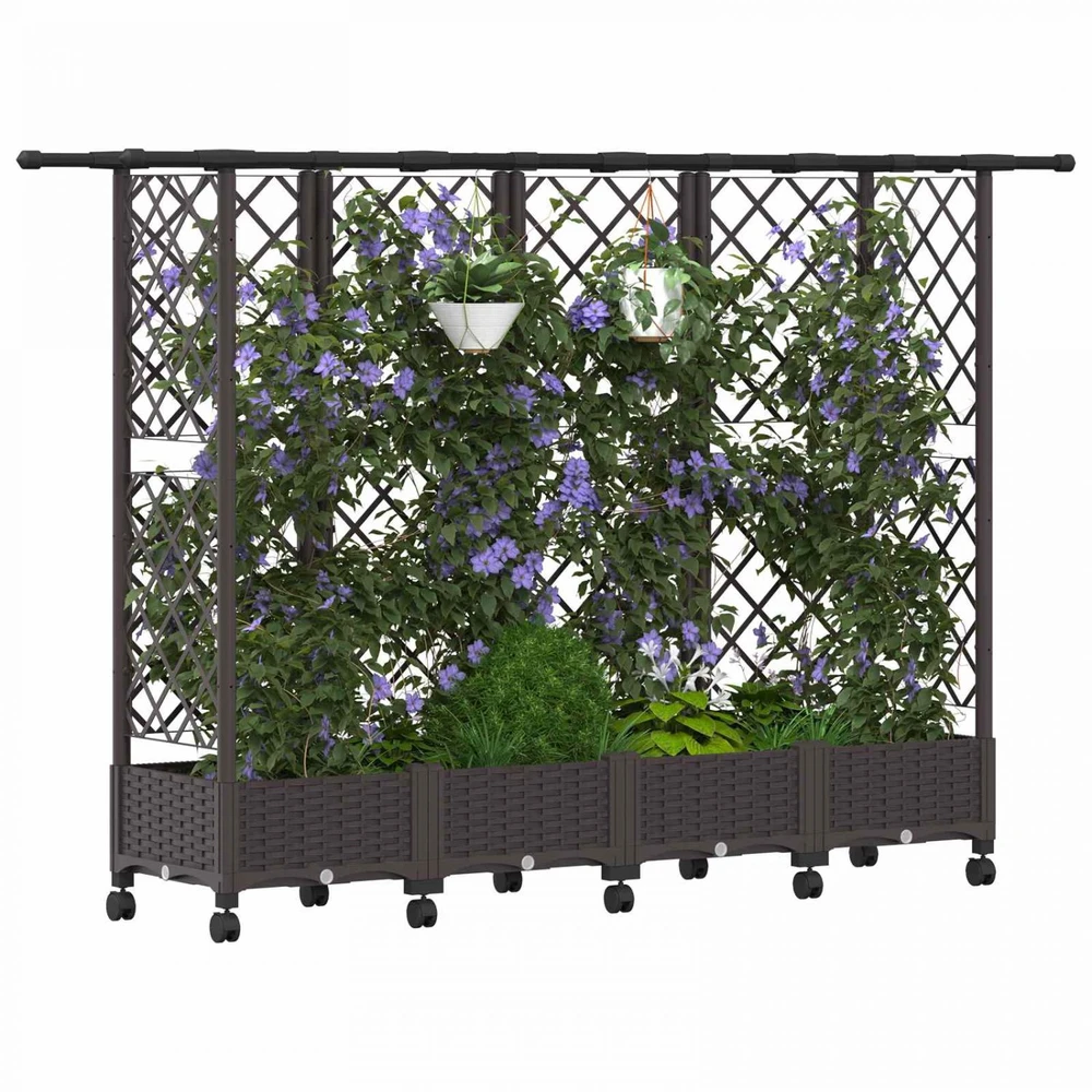 Pakeltas lovas su trelėmis ir stogu Ruda 202,5 x 40 x 127 cm PP