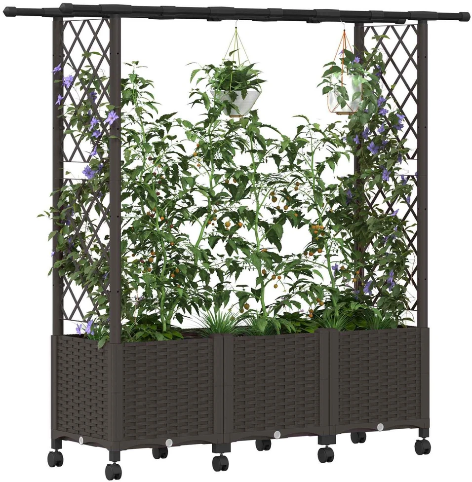 Pakeltas lovas su trelėmis ir stogu Ruda 162,5 x 40 x 142 cm PP