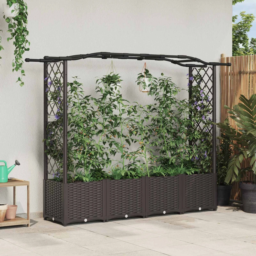 Pakeltas lovas su trelėmis ir stogu Ruda 204 x 40 x 138 cm PP