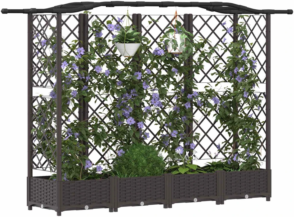 Pakeltas lovas su trelėmis ir stogu Ruda 203,5 x 40 x 123 cm PP