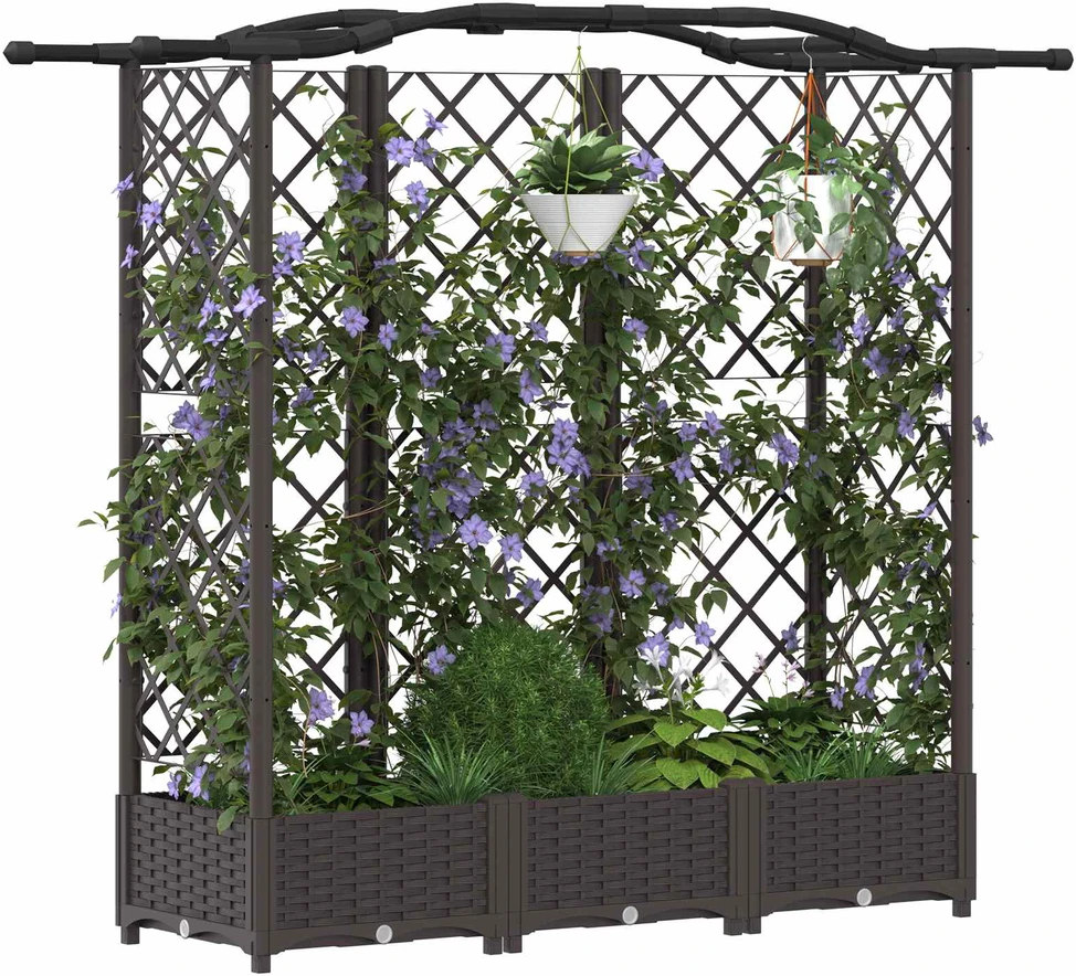 Pakeltas lovas su trelėmis ir stogu Ruda 163 x 40 x 123 cm PP