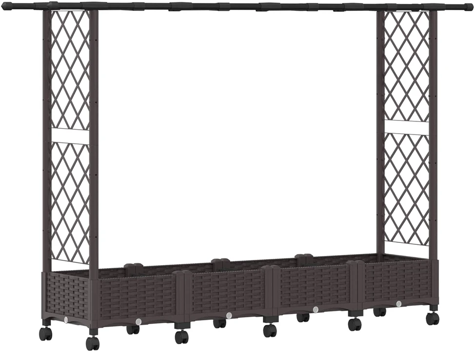 Pakeltas lovas su trelėmis ir stogu Ruda 203 x 40 x 127 cm PP