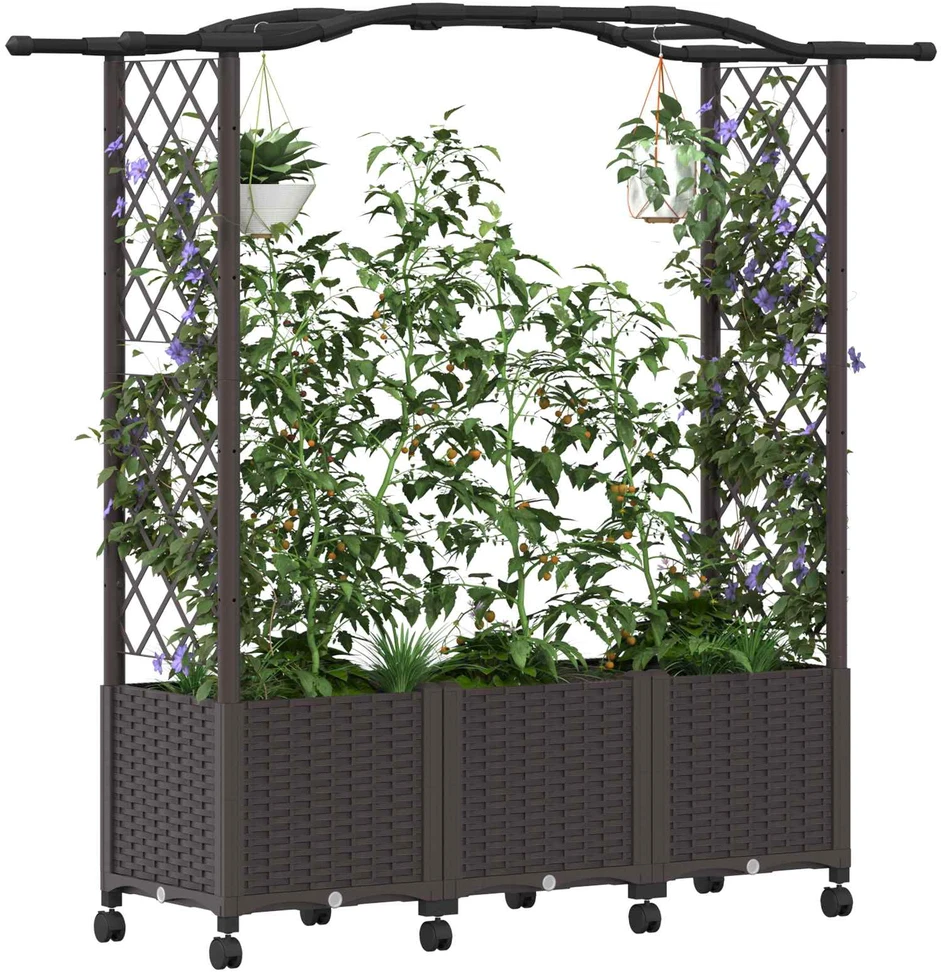 Pakeltas lovas su trelėmis ir stogu Ruda 164 x 40 x 144 cm PP